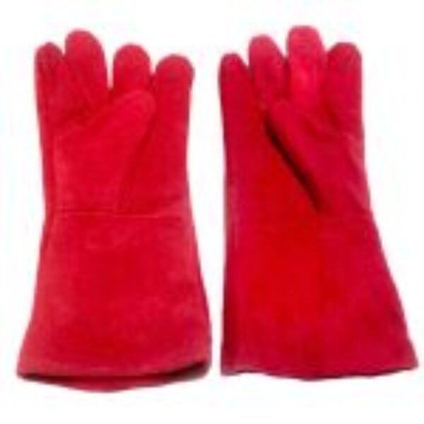 Sarung Tangan Las Kulit Merah14″ Pelipid Kulit 14 inch Welding Gloves